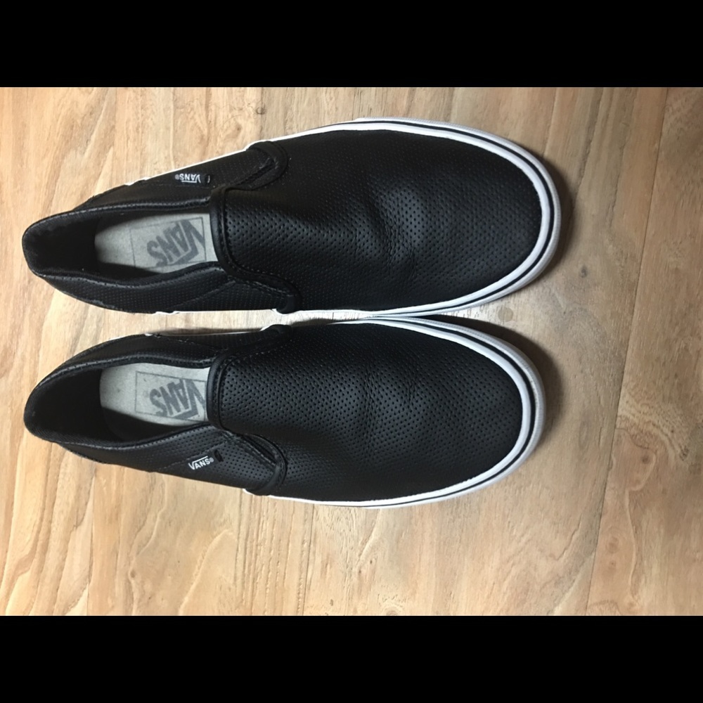 Vans, black leather